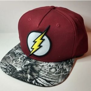 DC Comic Originals The Flash Logo Embroided Snapback Burgundy Adjustable Hat Cap